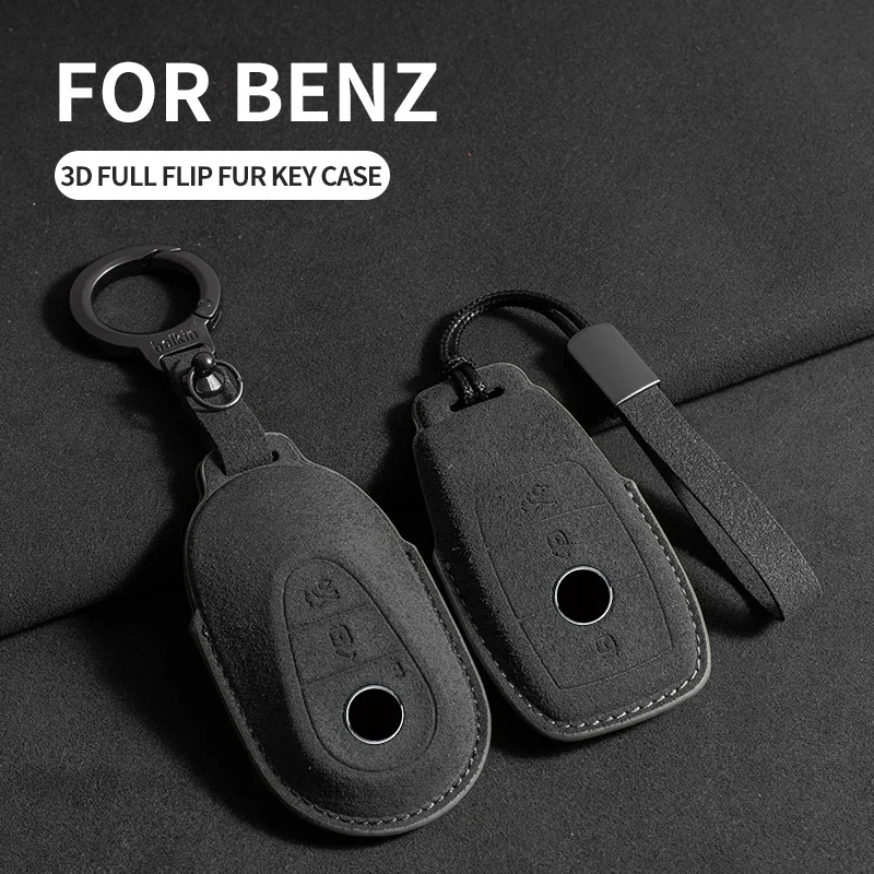 

Car Key Case Cover Shell For Mercedes Benz A B C E S R G Class W204 W205 W212 W213 W176 GLC CLA GLK GLR Alcantara Keychain