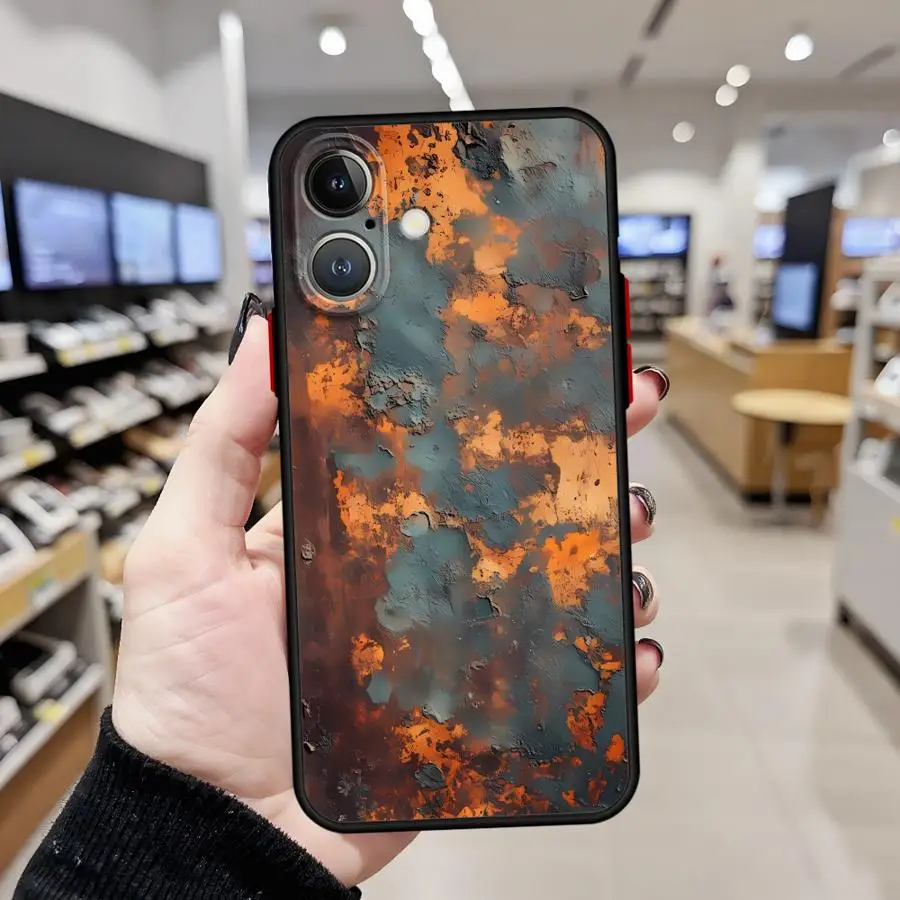 حافظة لهاتف آيفون 16e 15 Plus 17 16 Pro Max XS 13 Mini 11 17 Air 14 12 بتصميم ريترو رسٹ