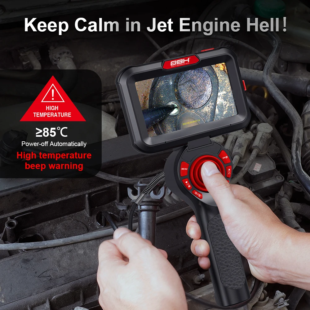 كاميرا المنظار الصناعي 2MP 3.9mm 1m كابل مرن 720 °   كاميرا فحص بوريسكوب بشاشة عالمية بدوران 4 طرق مقاس 5 بوصات