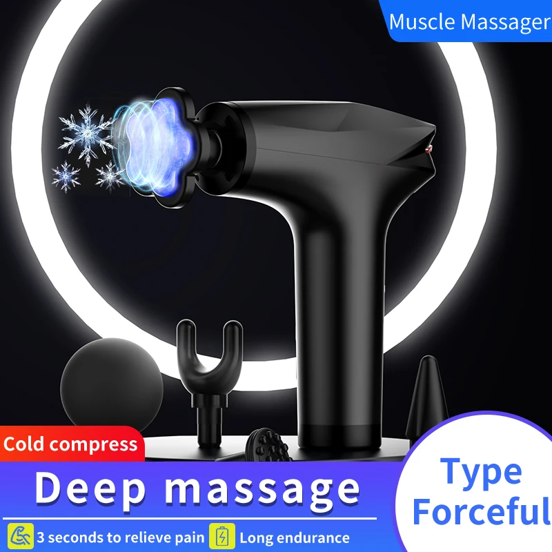 JianYouCare Icy Cold Compress Massage Gun Electric Percussion Pistol Massager Portable Deep Tissue Muscle Relax Body Relaxation