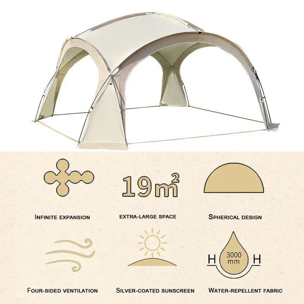Smilodon-Camping Dome Tent Large Canopy Waterproof Shelter for Garden Outdoor Picnic Dome House 8-10 People