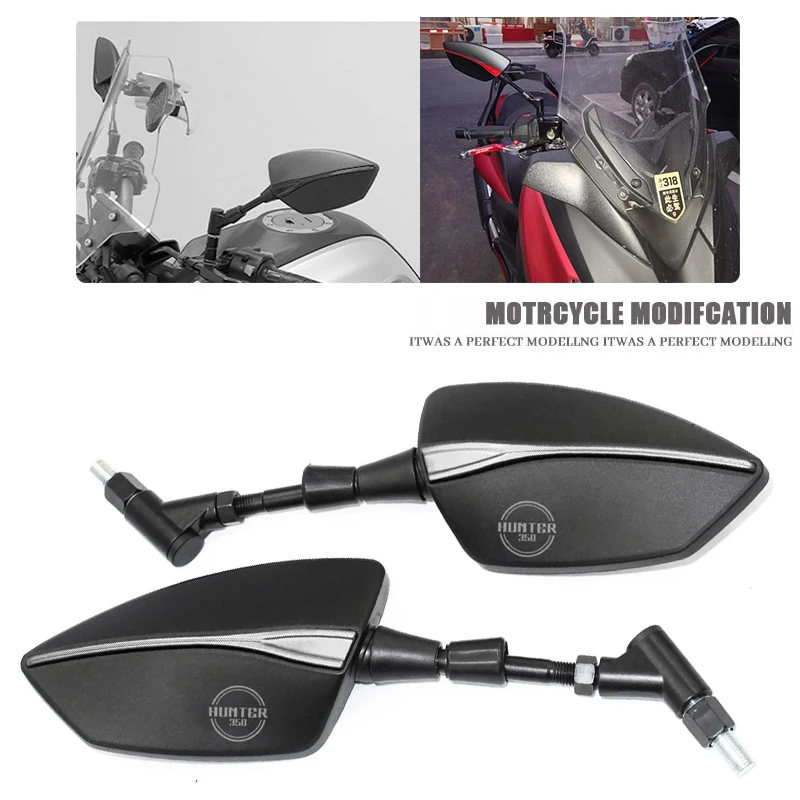 Universial 8mm 10mm Motorcycle Mirror Scooter Rearview Mirrors Back Side Convex Mirror For Hunter 350 hunter 350 hunter350 2023