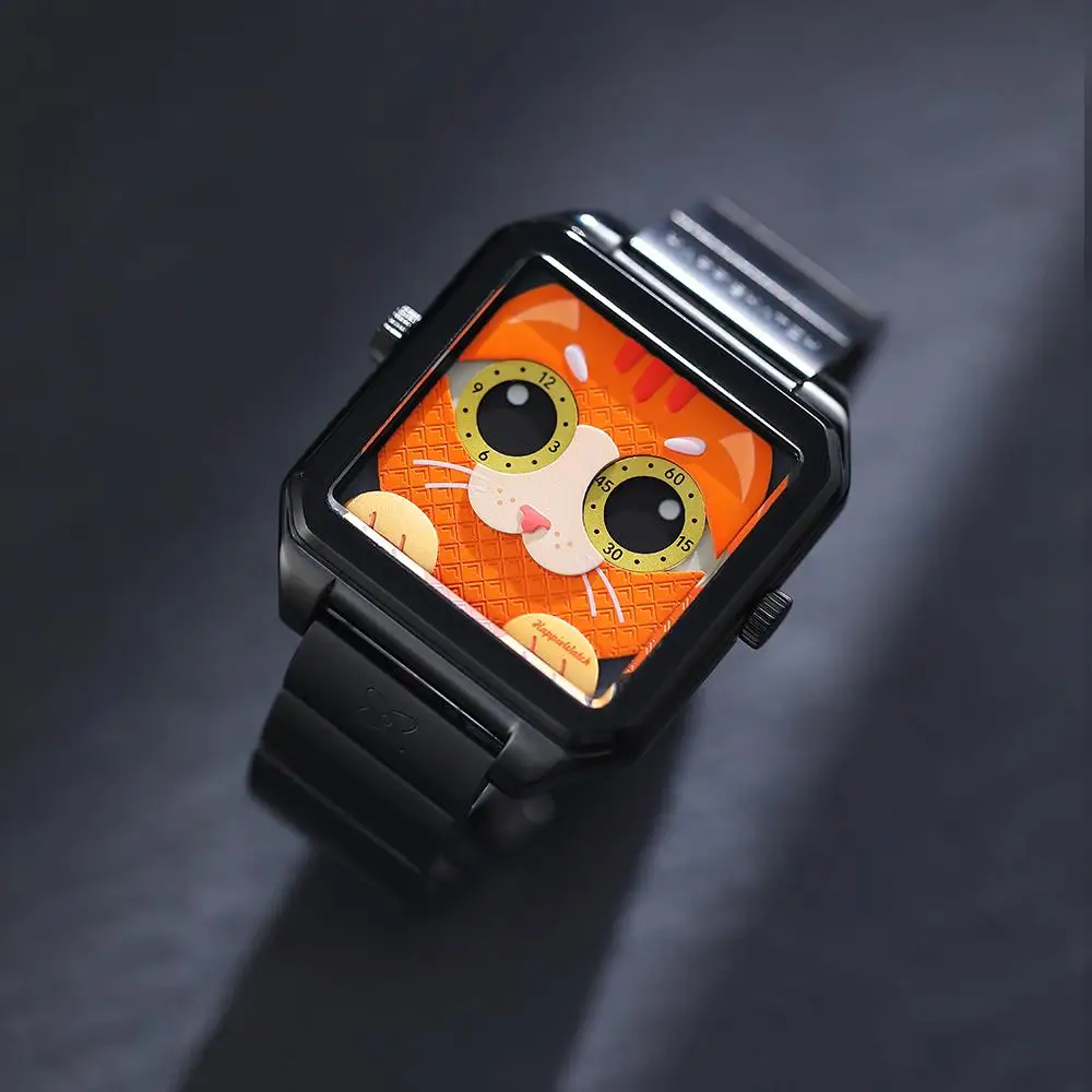 

HappieWatch the Ginger Cat a Fiery Orange-Red Watch for Women Casual Quartz Wristwatch Fashionable Accessory