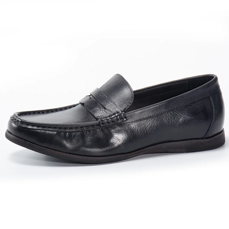 

Men's Retro Cowhide Loafers British Style Spring Summer Breathable Slip on Fashion Genuine Leather Business Dress Shoes Male