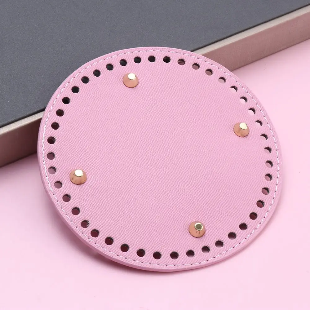 Materiaal Handgemaakte bodem met 52 gaten DIY tasaccessoires Lange tasbodem PU-leer voor gebreide tas