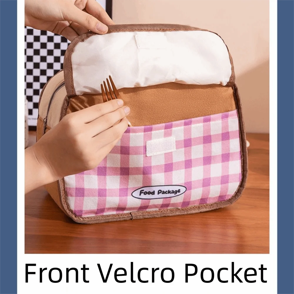 حقيبة غداء لطيفة ذات سعة كبيرة، صندوق غداء سميك وخفيف الوزن، حاوية نزهة معزولة للطعام للاستخدام اليومي