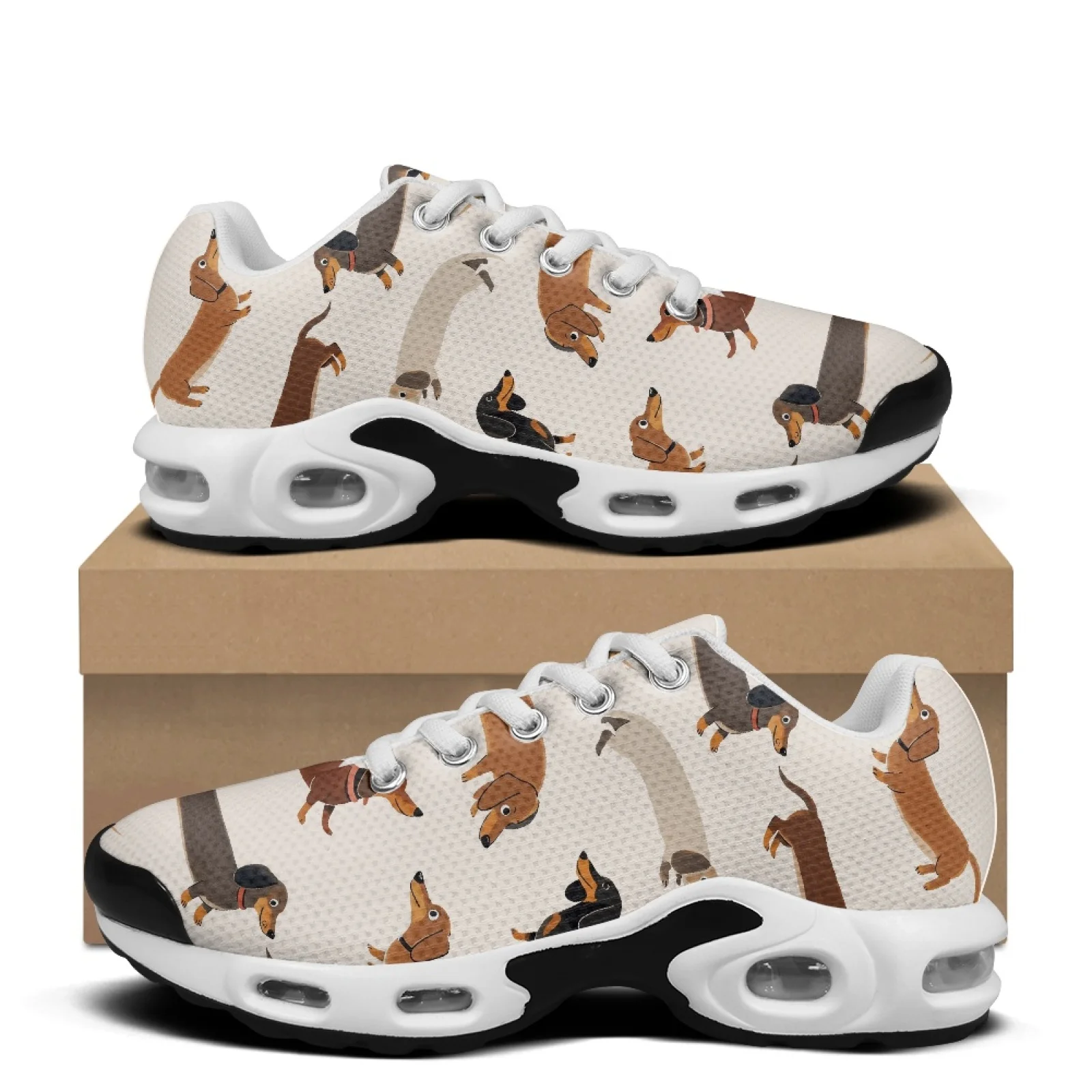 XIXIRIMIDO Air-Cushioned Sneakers Women's Running Shoes Men's Commuter Shoe Lightweight Breathable Soft Comfortable Dachshund