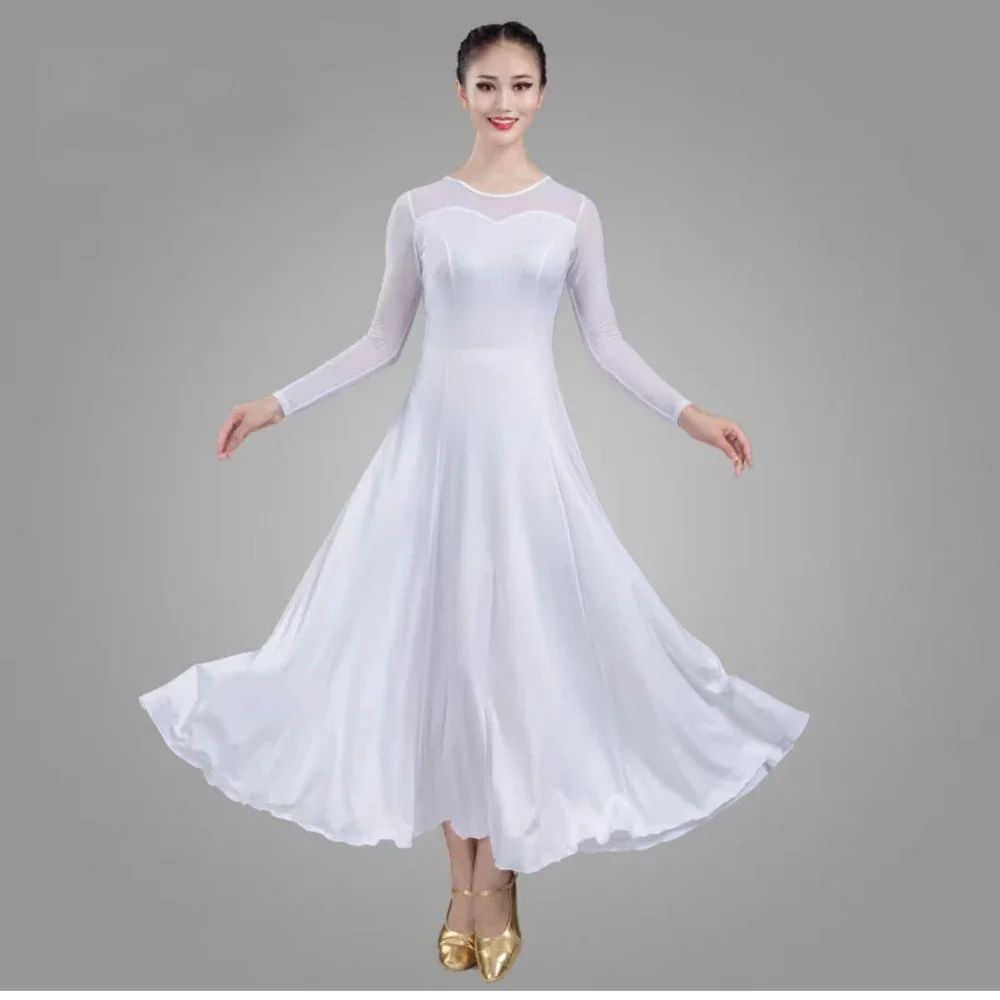 New Sexy Modern Dance Dress National Standard Women Ballroom Dance Dresses Top Grade Red Waltz Performance Costumes