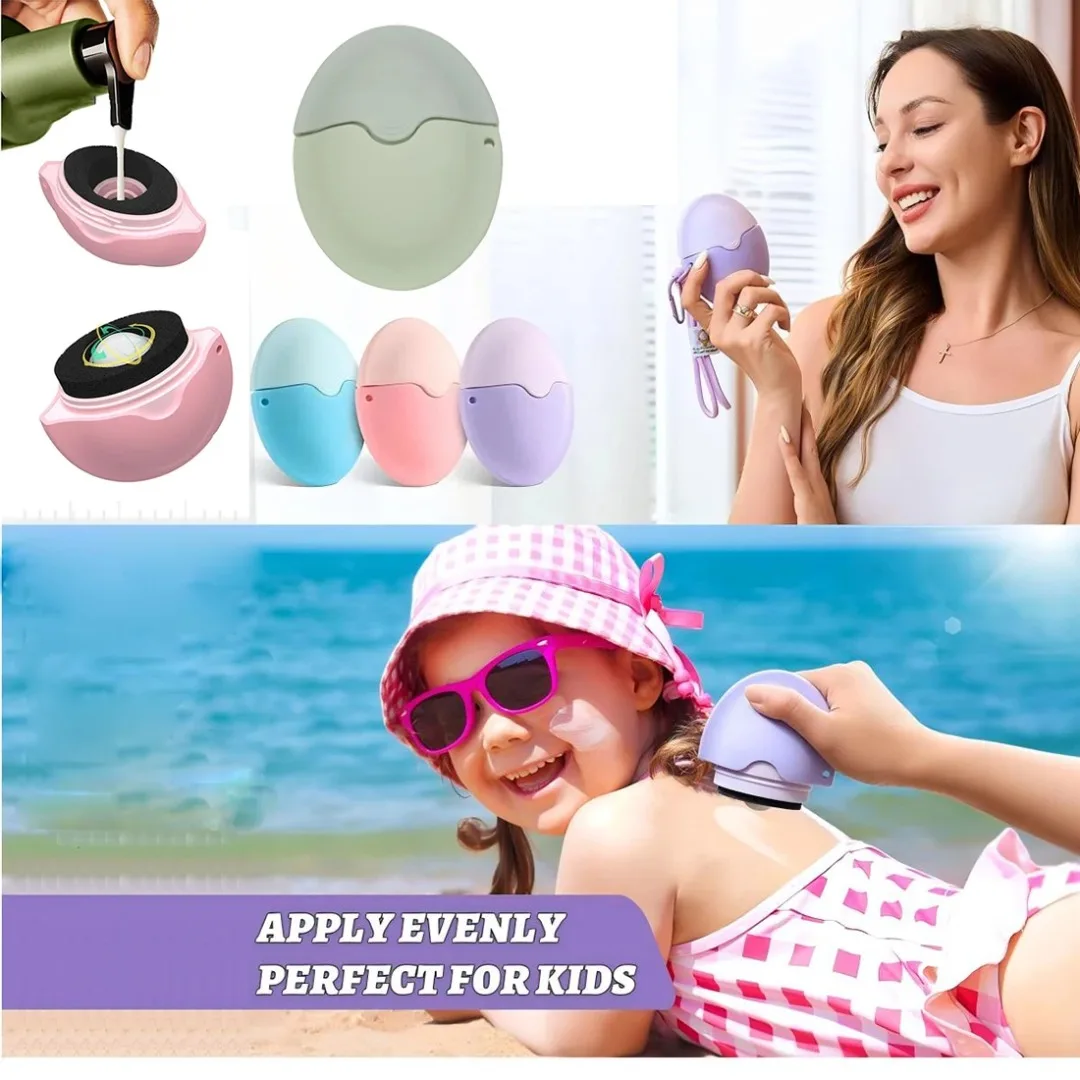 

1pc Suncream Applicator Silicone Lotion Applicator Refillable Roll On Sponge Applicator for Kids Adults Empty Refillable Bottles
