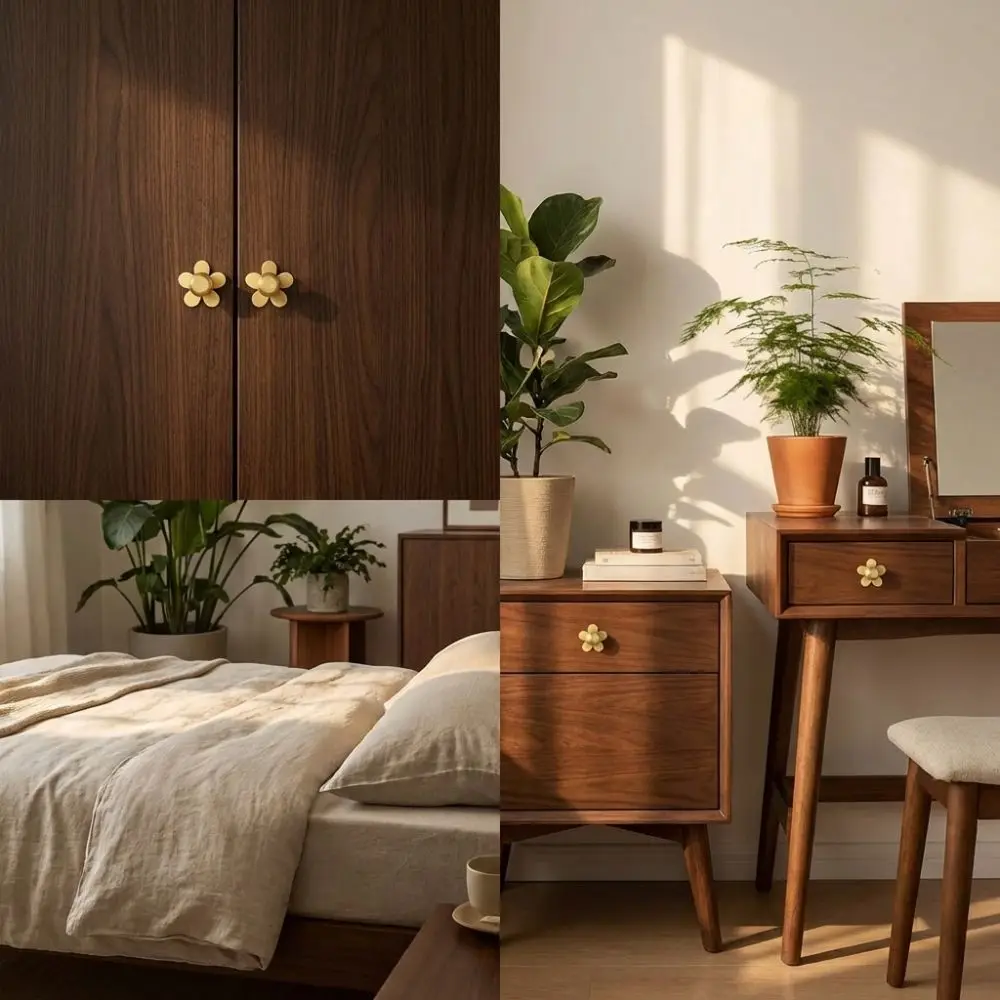 Modern Minimalist Brass Drawer Backplates Premium Brass Smooth Surface French Style Handles Sturdy Structure
