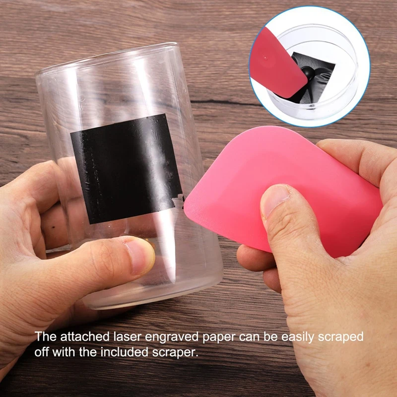 ABNO-กระดาษแกะสลัก,4 ชิ้น Laserengraving Marking กระดาษสีสําหรับไฟเบอร์ Lasermarking และแกะสลักบนเซรามิคโลหะ