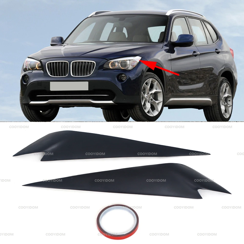 

Car Front Headlight Eyebrows Cover Eyelids Trim Car Styling For Bmw X1 E84 2009-2014