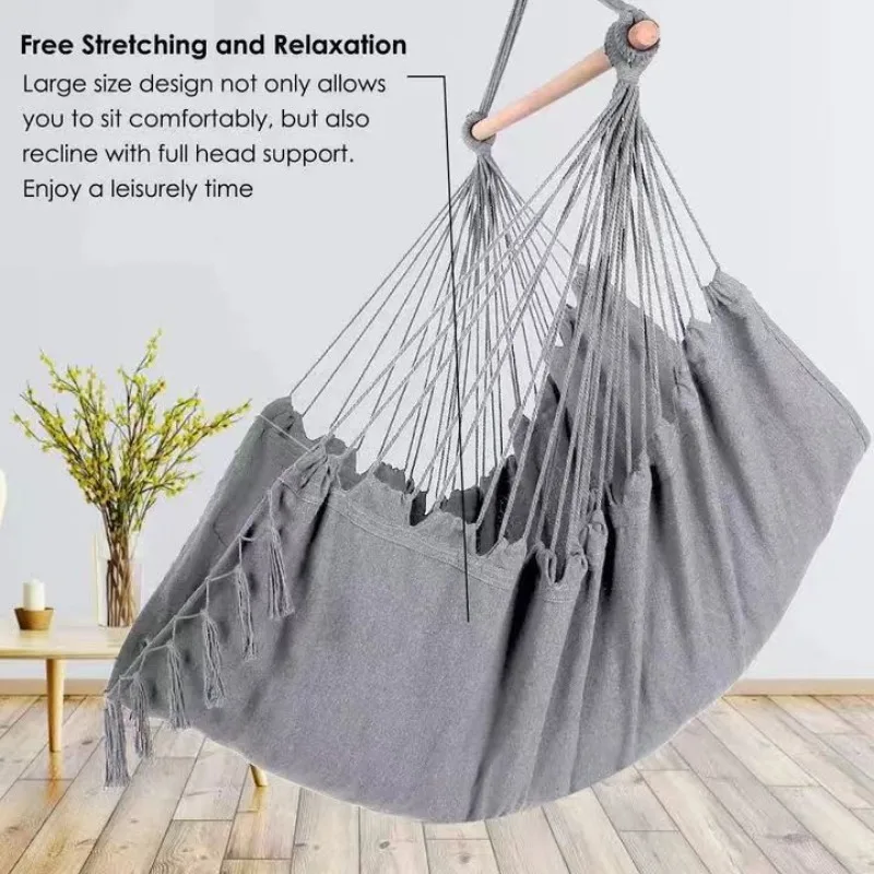 Student Cotton Swing Hammock Chair Outdoor Garden Balcony Indoor Bedroom Portable Leisure Hanging Relax Seat