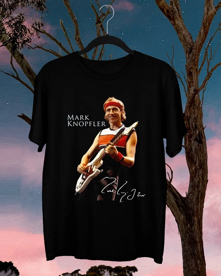 New MARK KNOPFLER Signature Guitar Gift For Fan Black All Size T-Shirt KC054