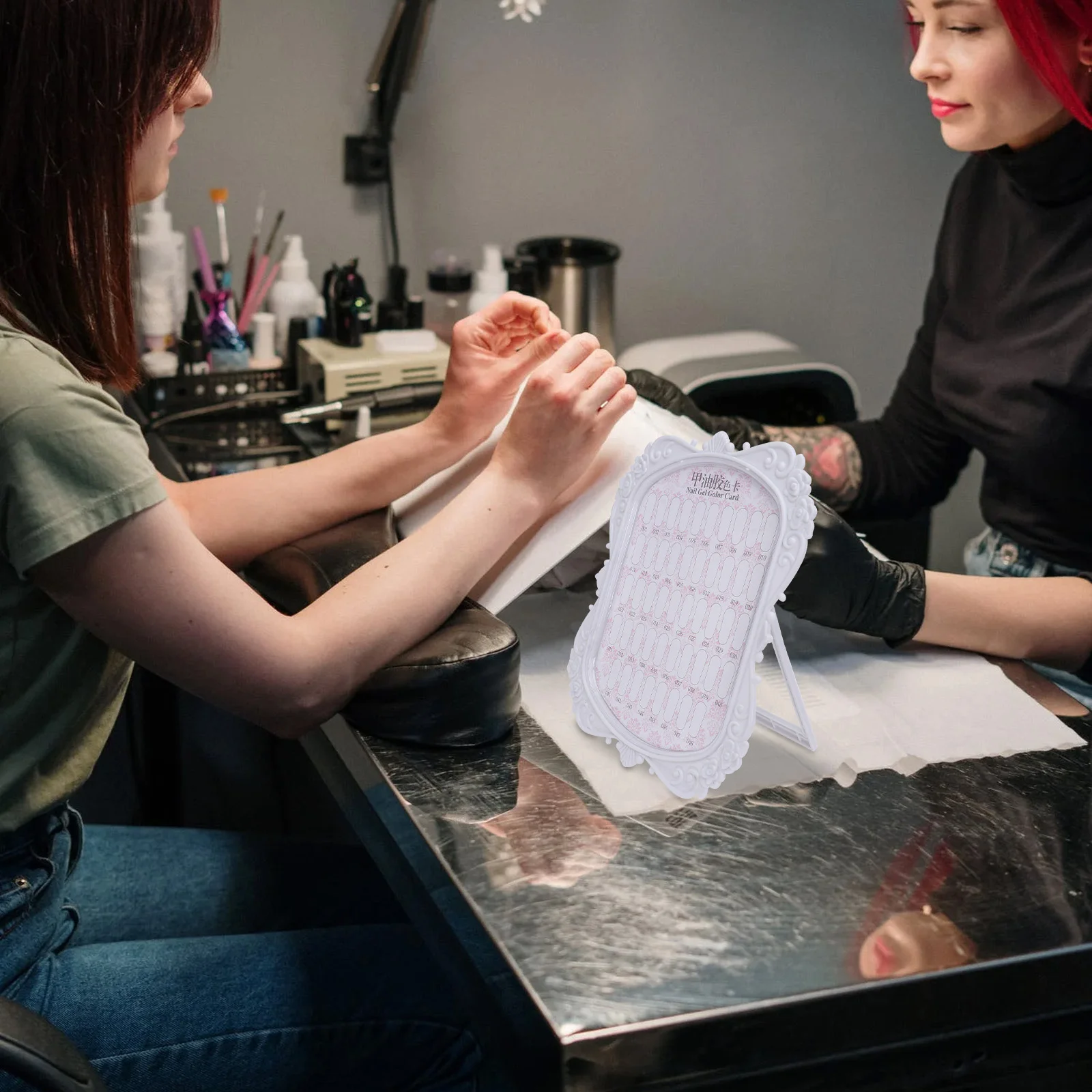 Tabellone per manicure europeo da 3 pezzi Materiale ABS durevole Strumento per unghie di pregevole fattura Tabellone per unghie finte Strumento per unghie