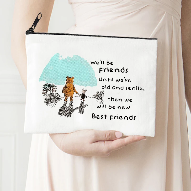 

Cute Best Friends Makeup Bag Graduation Back To School Pencil Pouch Preschool Elementary High School Teachers' Day Best Gift