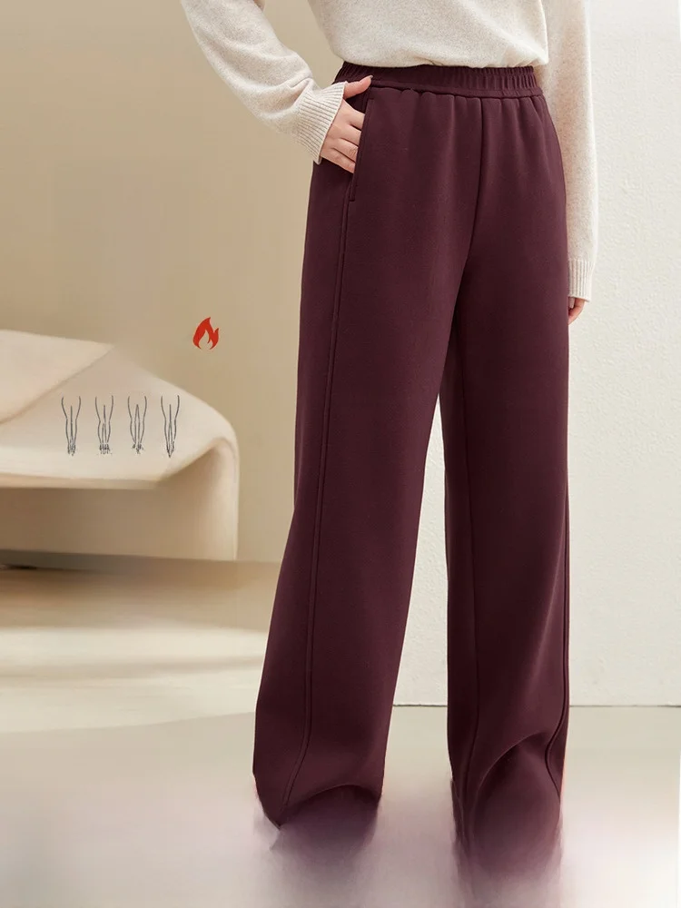 

Plus Size Slimming Effect Cosite Oaline Fce Warm Trousers Comfortable plus Size Women's Winter New Sle Long Pants Cotton Poly...
