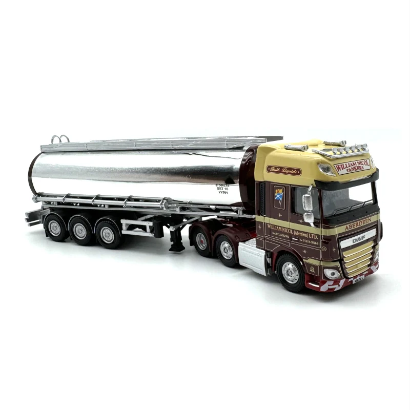 Diecast Alloy 1:76 Scale DAF-XF Tank Truck Trailer Cars Model Adult Toys Classic Collectibles Souvenir Gift Static Display