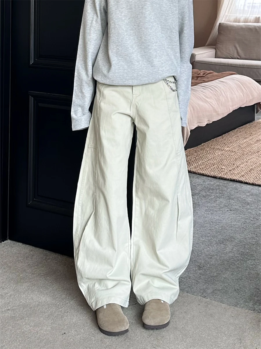 

Neutral Style Loose Fit Casual Pants for Men And Women Autumn Streetwear Versatile Workwear Jeans Natural Waist mid Stretch