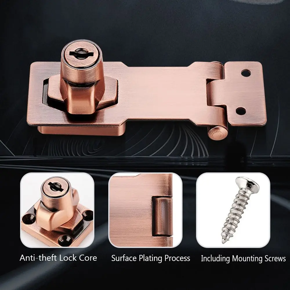 Buckle Punch-free Cupboard Burglarproof Cabinet Keyed Hasp Lock Door Lock Drawer