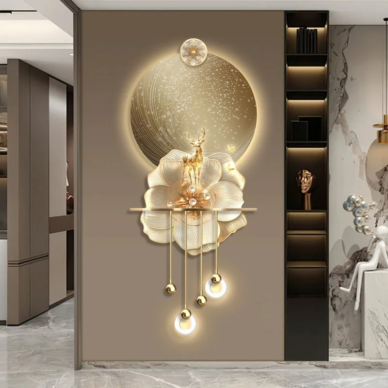 ضوء فاخر الأزهار الديكور جدارية مصباح مدخل قاعة غرفة المعيشة نمط كريمي الراقية ثلاثي الأبعاد جدارية مصباح الممر #5