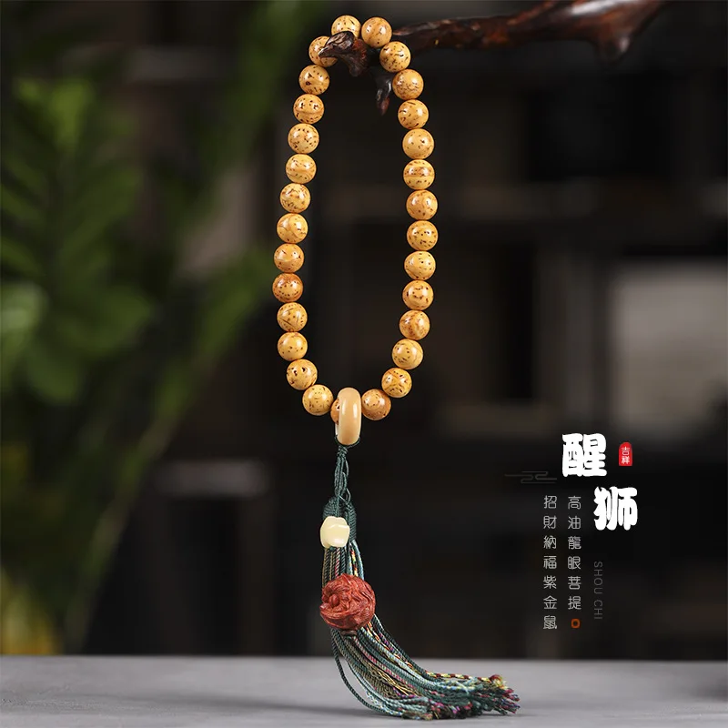 

China-Chic Ethnic Style Hand woven Hemp Rope Tassel Wristband Cultural and Elegant Hand held Auspicious Lion String