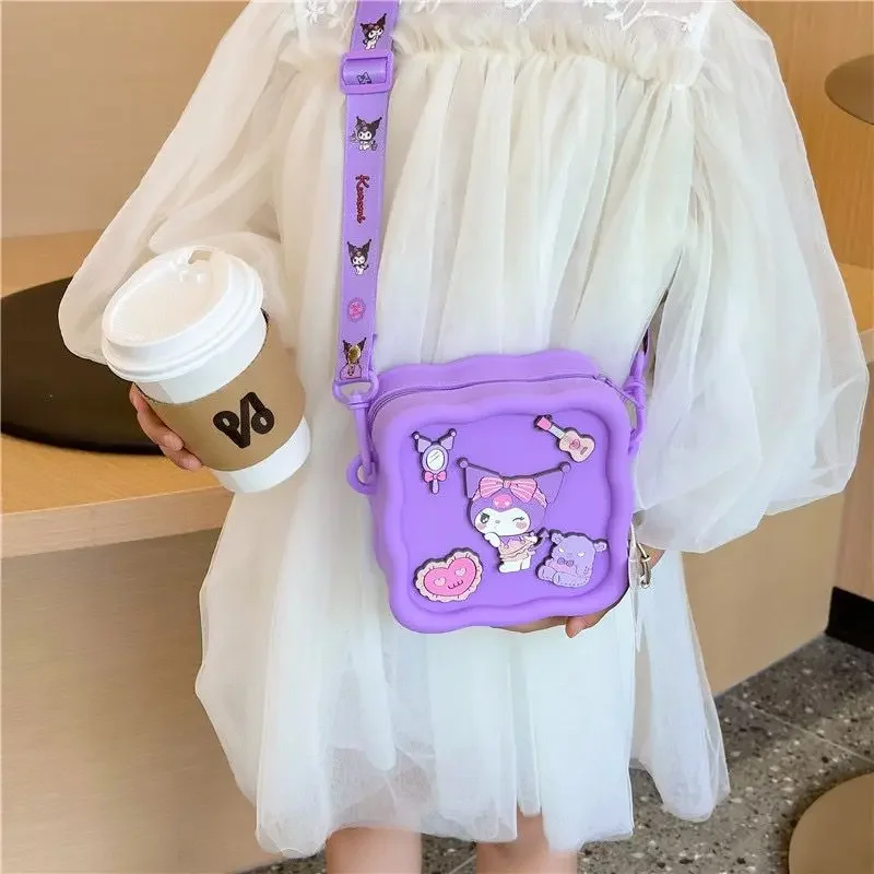 Sweet Sanrio Cinnamoroll Hangyodon Anime Kawaii Ins bolso cruzado para niños, lindo monedero de almacenamiento de dibujos animados My Melody, regalos para niños