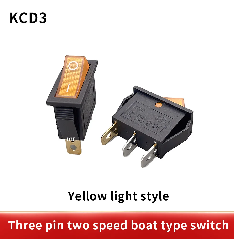 10PCS  KCD3 AC 15A 250V /20A 125V 3 Pin SPDT KCD3  Boat Rocker Switch