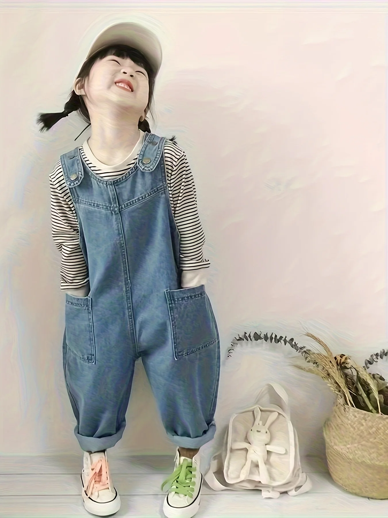 

Korean-style children’s clothing for boys and girls, new designs, stylish baby leisure carrier pants, one-piece pants, child car