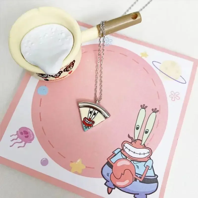 Sponge-Bob SquarePants Patrick Pizza Magnetic Suction Necklace New Cute High Beauty Couple Best Friend Gift Choker Biżuteria Śliczna