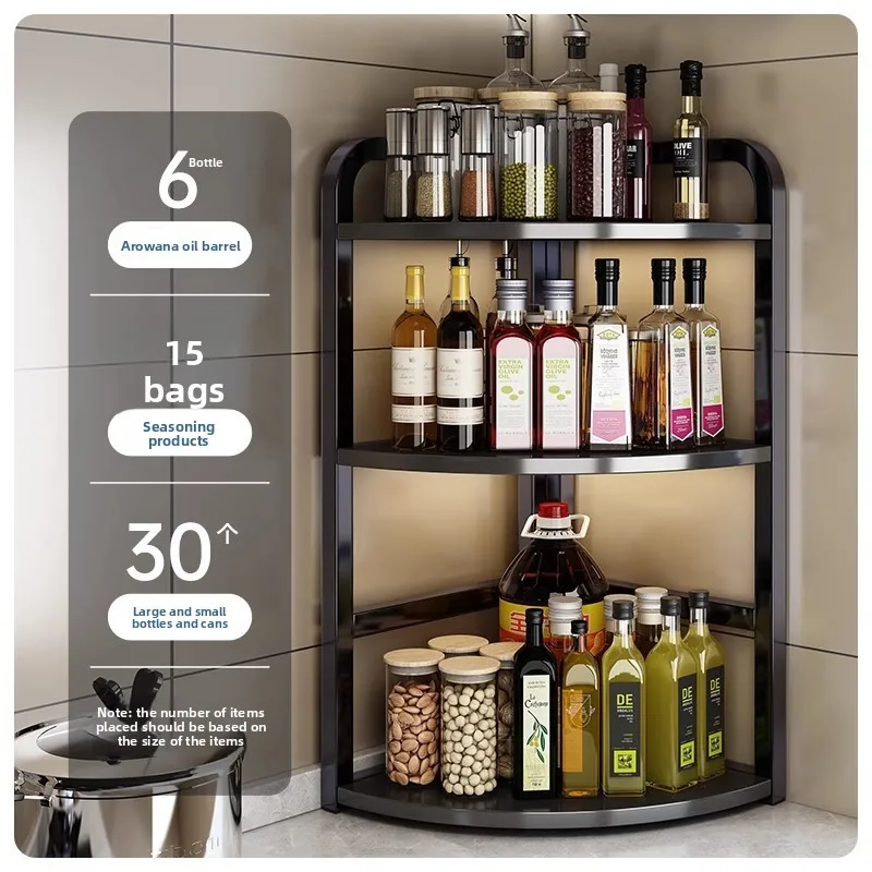 

Shelf Triangle Corner Multi-layer Seasoning Shelf Corner Kitchen Utensils Storage Rack