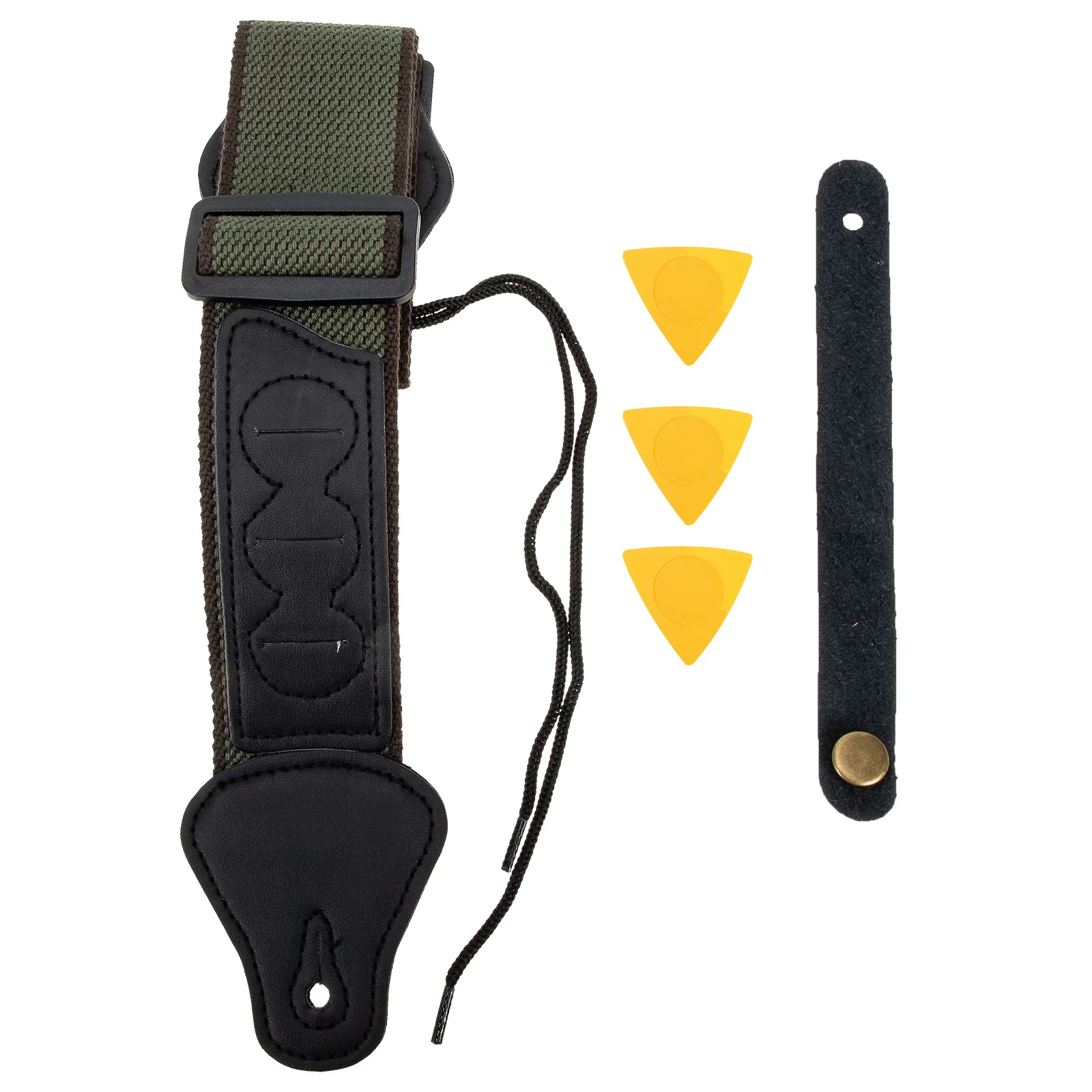 

1 set Guitar Strap Set Adjustable Durable Cotton Plastic Material For Electric Folk Guitar Stylish Replacement Accessory