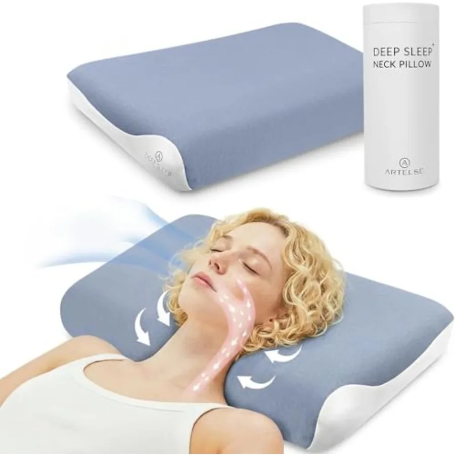 

Подушка Mellow Sleep для сна на боку и на спине - ортопедическая подушка для шеи и плеч, снимающая боль, из ледяного шелка