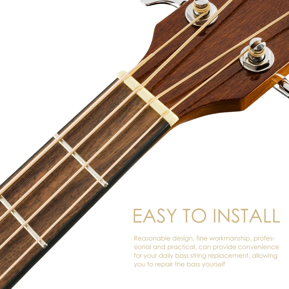 1Set Bass Strings Durable Replacement Set Professional Acoustic Electric Bass Strings Easy Install Carbon Steel Brass