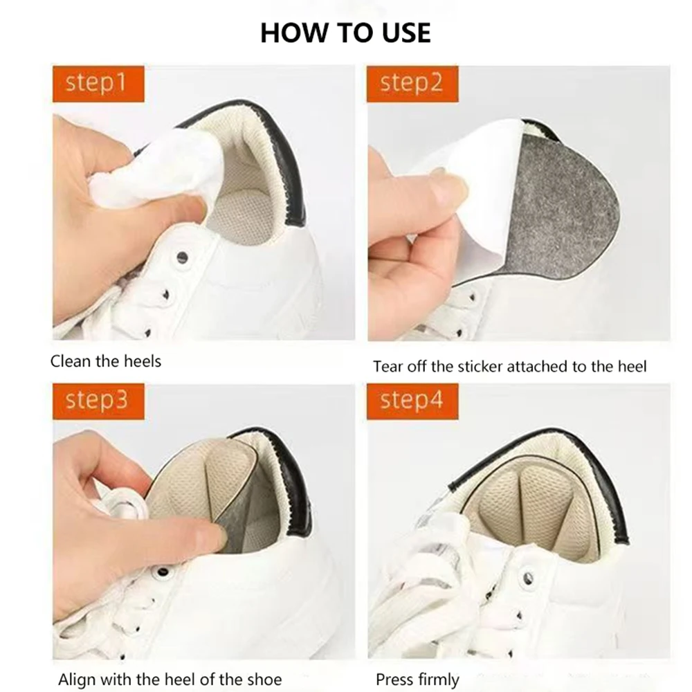 4 أزواج من وسادات الأحذية ذات مقابض الكعب للأحذية وسائد قدم ذاتية اللصق كبيرة جدًا للكعب ومضادة للبثور وبطانات الأحذية وواقيات الكعب
