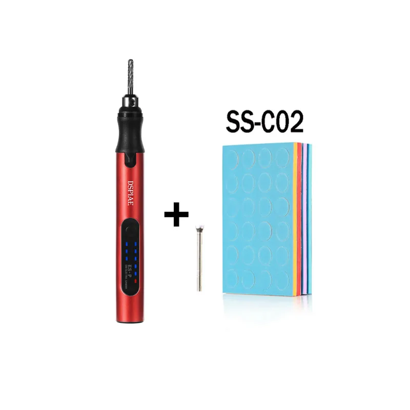 Dspiae Es-p Sander Pen Esponja Lixar Disco Redonda Pre-cut Lixa Abrasiva Usada com Caneta de Afiação Elétrica Portátil 4.2v 10w