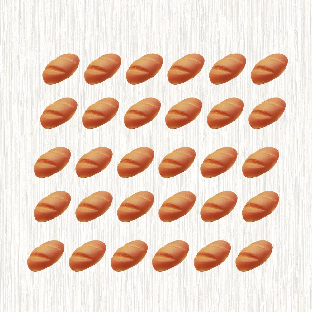 

50Pcs Resin Bread Decorative Pieces for DIY Earrings Jewelry Craft Projects Fun Desktop Ornament Play Food Accessories Set