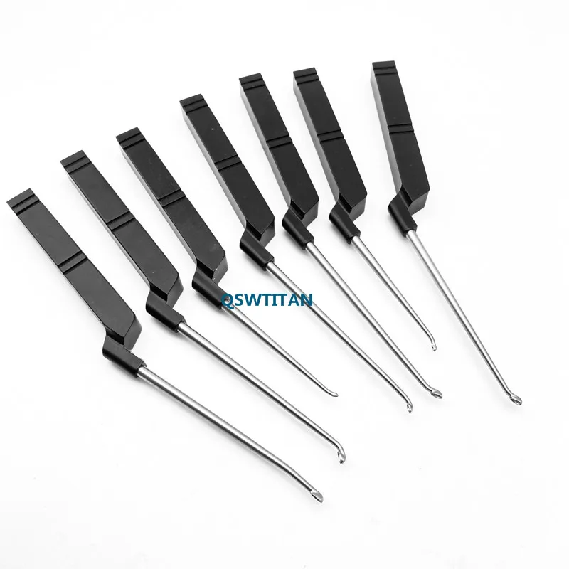 Bone Curette Black Stainless Steel 3 Type Tip Aluminum Handle Veterinary Orthopedic Surgery Instruments