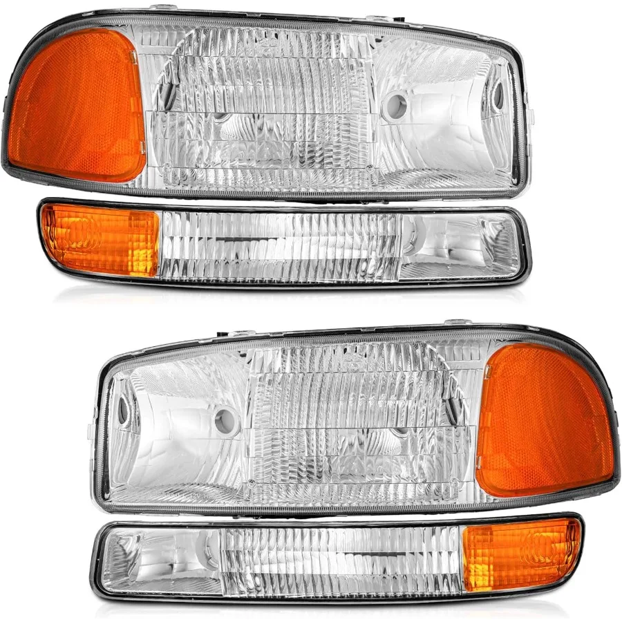 

For 19992006 Sierra 1500 and 20012006 Sierra 2500 HD 3500 1500 HD 19992006 Yukon 20002006 Yukon XL 1500 2500 Headlamp with Chro