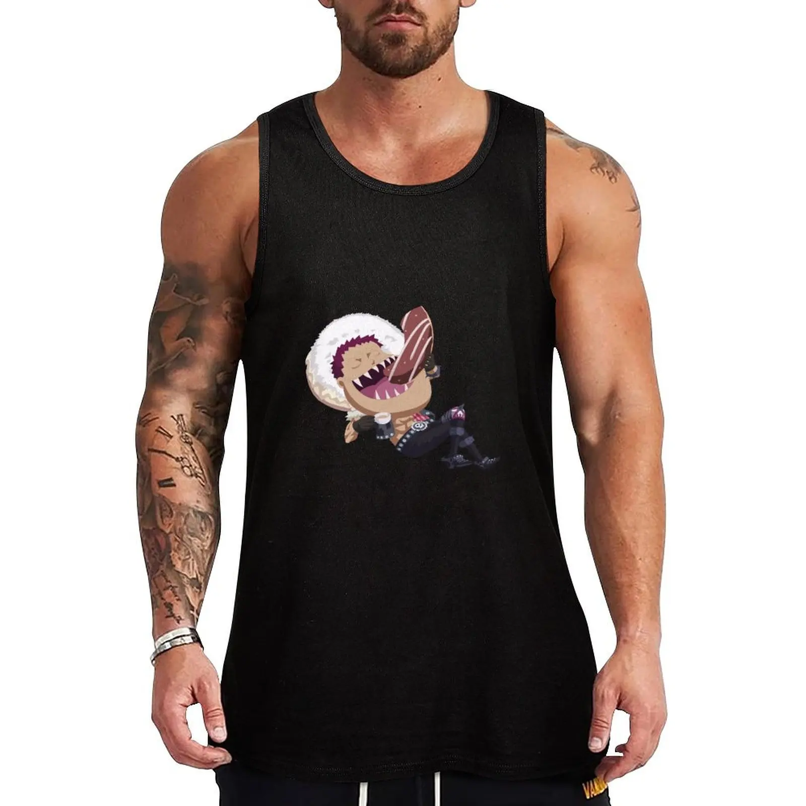 Charlotte Katakuri Eating Donuts Tank Top summer clothes man 2025 summer clothes men 2025 sleeveless jackets gym wear men