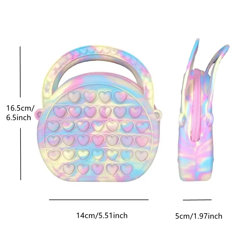 Girls Silicone Cute Messenger Bag Coin Purse Children\'s Educational Toy Bag Kids Accessories