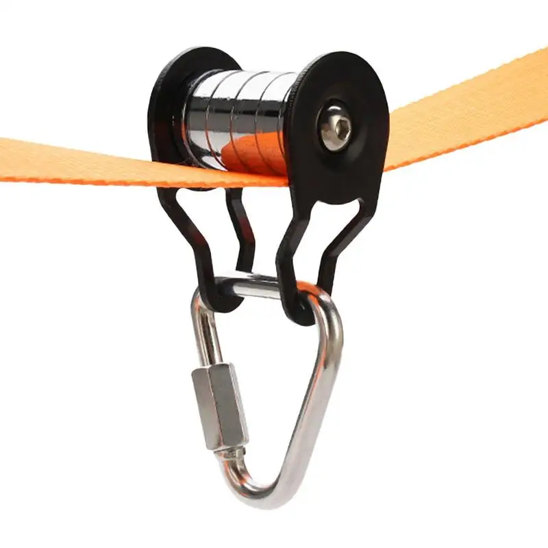 Slacklines Pulley Steel Rope Slider Slacklines Pulley Multifunctional Sturdy Strong Load Bearing Training Supply Pulley for Home