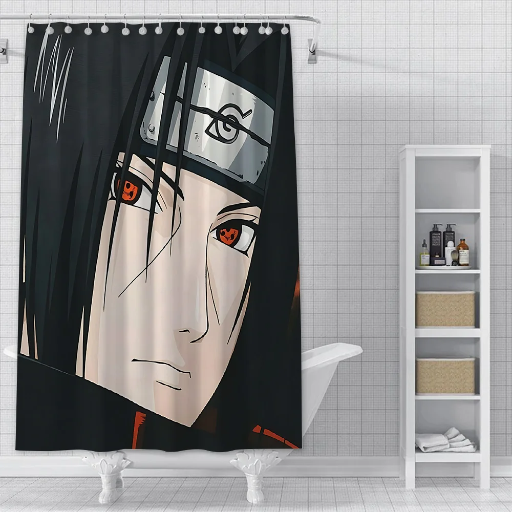 Hot Japan Anime N-NarutoS Shower Curtain Waterproof Polyester Fabric Paint Bath Curtains Home Bathroom Decor Curtain With Hook