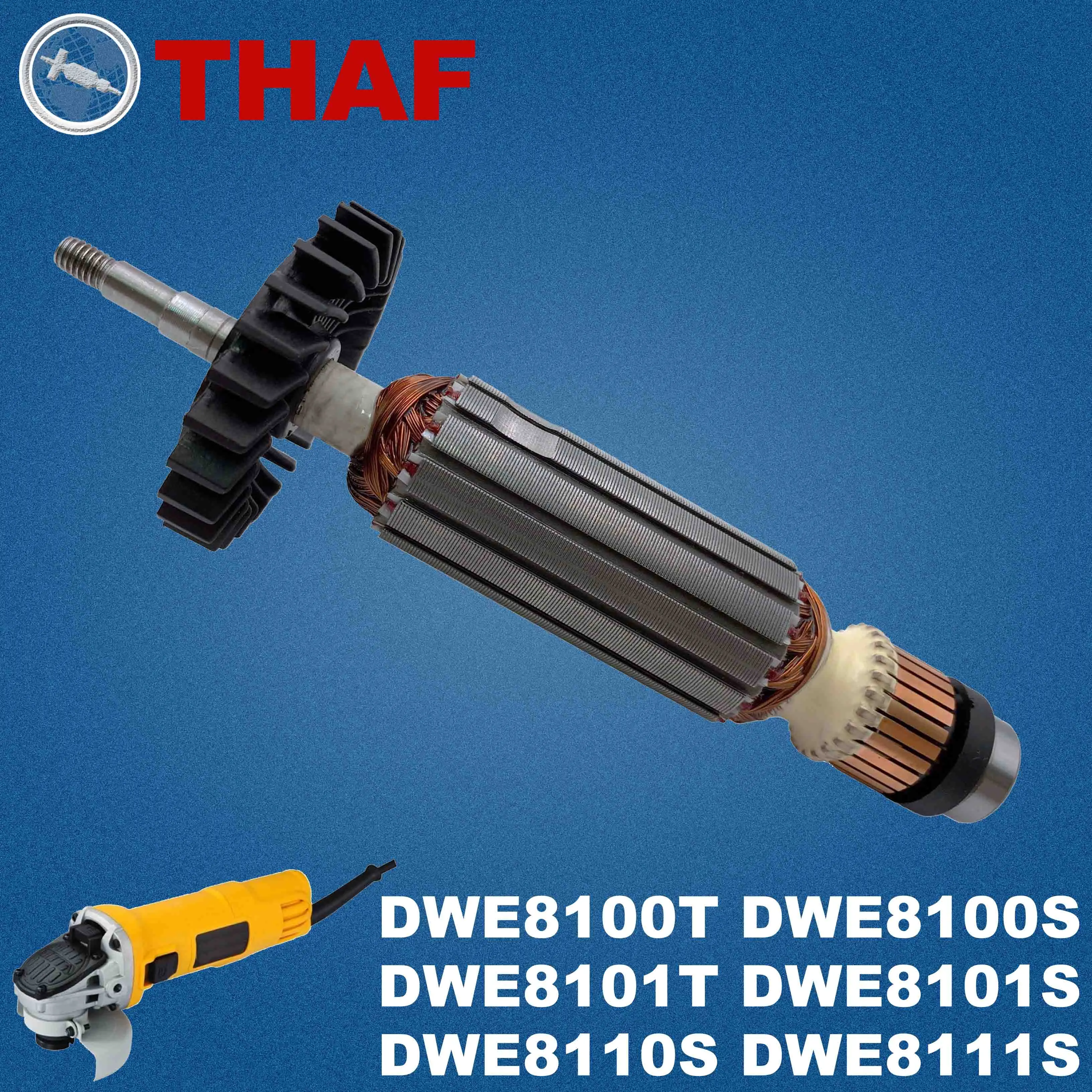 AC 220V 240V DWE8101S DWE8100S DWE8100T DWE8101T Armadura Rotor para DEWALT Combi Rebarbadora Peças de reposição Esmerilhadeira DWE8110S DWE8111S