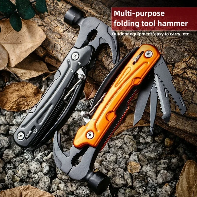 2024 New Multi-Tool Hammer, 7-in-1 Stainless Steel Multi-Tool, , Foldable Heavy Duty Multi-Tool Set with Cutter tools