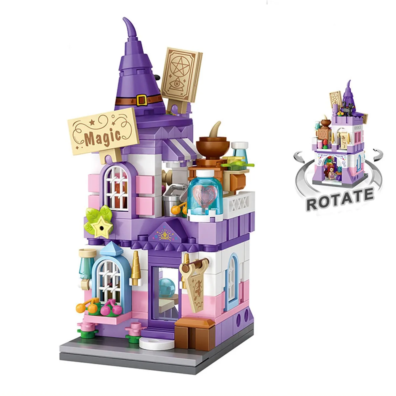Get Your Own Mushroom House Building Blocks & Magic Room Toy Bricks Cute Gift for Thanksgiving Christmas Halloween Decor