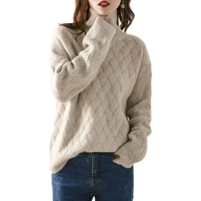 Winter Women Loose Sweater Casual Chic Cashmere Oversize Thick Sweater Pullovers Pullover Female Long Sleeve S- 3XL