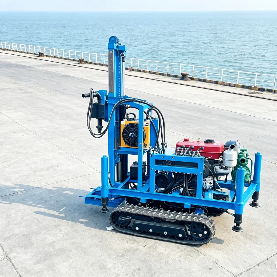 Customized Track‑Mounted Water Well Drilling Rig, Rubber‑Track Well Drilling Machine for Household Drilling Equipment