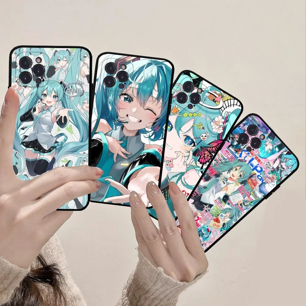 Hatsune anime M-Miku Silicone Soft for iphone 16 15 14 13 12 11 Pro Mini XS MAX Plus X Cover