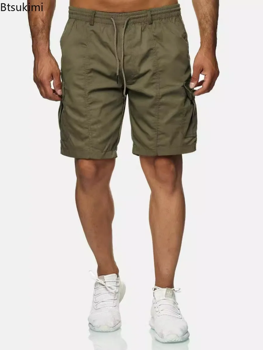 2025 Men's New Outdoor Casual Tactical Work Clothes Shorts Summer Multi Pocket Casual Training Pants Male Jogging Hiking Shorts